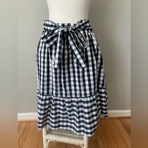 J crew gingham black white checker midi skirt 2